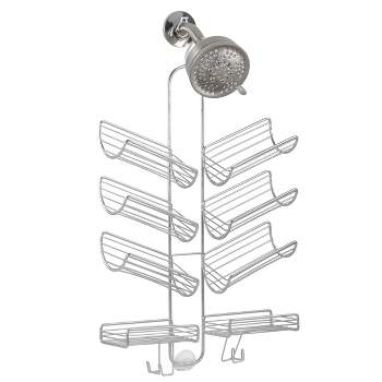 iDESIGN Verona Handheld Steel Hanging Shower Caddy Silver