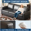 85" Mid-Century Modern Sofa, Comfy Faux Leather Couch with Deep Seat, Cozy 3 Seater Couch f - 4 of 4