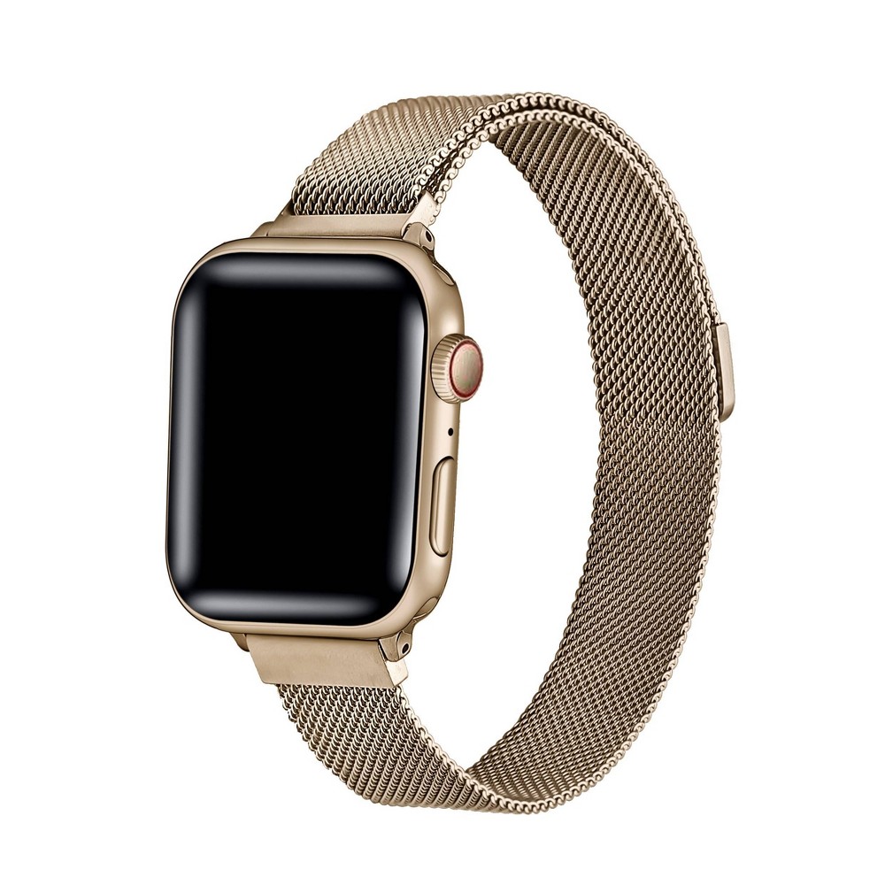 Photos - Smartwatches Posh Tech Infinity Skinny Mesh Stainless Steel Band for Apple Watch - Gold