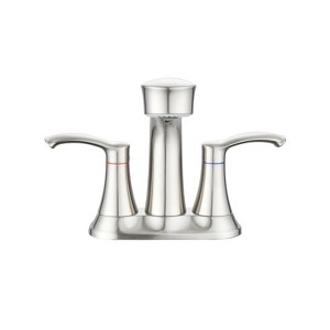 LunaLulink Brushed Nickel Bathroom Faucet with Pull Out Sprayer, 2 Handle 4 Inch Faucet Utility Sink Faucet - 1 of 4