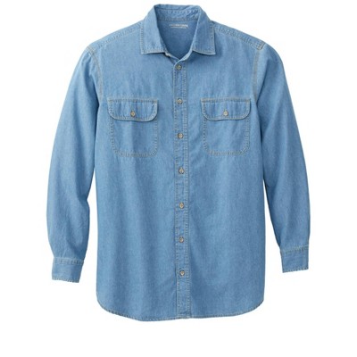 Boulder Creek by KingSize Men's Big & Tall Long Sleeve Denim And Twill Shirt