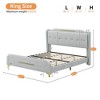 CAVINAS Wingback Bed Frame with Headboard & Footboard,PU Leather Upholstered Platform Bed with Gold Metal Decor for Bedroom - 3 of 4