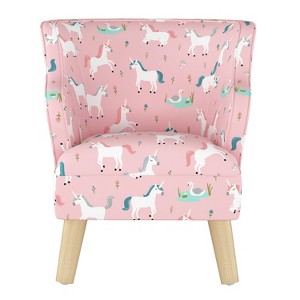 Kids Upholstered Armchair Pink Unicorns - Pillowfort