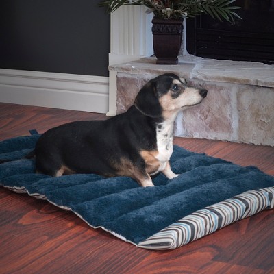 Petmaker Roll Up Travel Portable Dog Bed - Blue Stripe