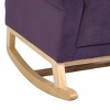 CAVINAS Modern Rocking Chair, Velvet Fabric Accent Chair with High Back and Wood Legs, Reading Chair for Living Room, Bedroom, Baby Room - 4 of 4