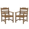 Patio Dining Chair With Armset Set Of 2, HIPS All-Weather Dining Chair With Imitation Wood Grain - 2 of 4