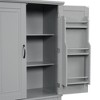 Gulches Grey Bathroom Storage Cabinet - 4 Doors, 1 Drawer & Adjustable Shelf, Anti-Tipping Device, Water-Proof MDF Tall Storage for Home & Office - 3 of 4