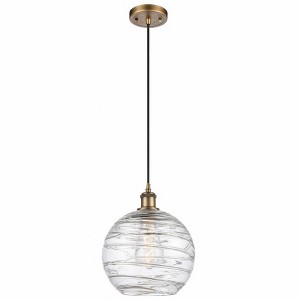 Athens Deco Swirl - 1 Light Cord Hung Mini Pendant In Industrial Style-13 Inches Tall and 10 Inches Wide - 1 of 1