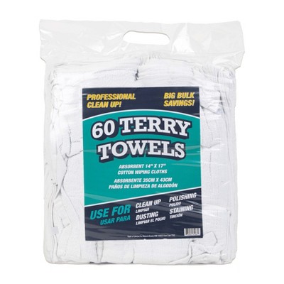 Terry Towel Pack Of 60 White Cotton 14x17 (1bag) : Target