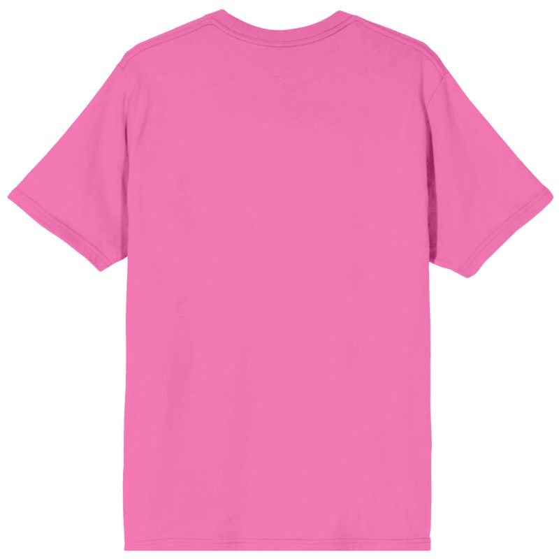 SweeTARTS Logo Crew Neck Short Sleeve Neon Pink Men's T-shirt, 3 of 4