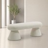Meridian Furniture,Drum Faux Shearling Teddy Fabric Bench - 2 of 4