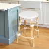 HomeRoots 24" White and Natural Heavy Duty Rattan Backless Counter Height Bar Chair - 2 of 4