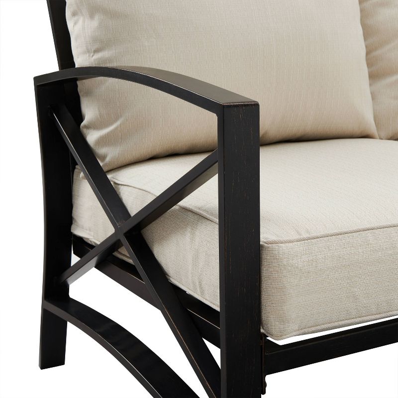 Kaplan 3pc Outdoor Sofa Set with Sofa &#38; 2 Arm Chairs - Oatmeal - Crosley, 6 of 10