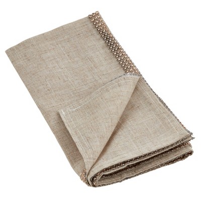 Champagne Linen Blend Studded Table Napkins Set of 4