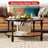 Iron MDF Roman Column Gourd Section Round Two-Layer Coffee Table 34.5 Inch, Decorative, Sturdy, Compact, Modern Living Room Table - 4 of 4