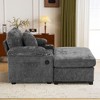 NicBex Comfy Chenille Single Sofa Small Couch with Storage Ottoman & Cup Holders,Upholstered Sleeper Chair for Living Room,Bedroom - 4 of 4