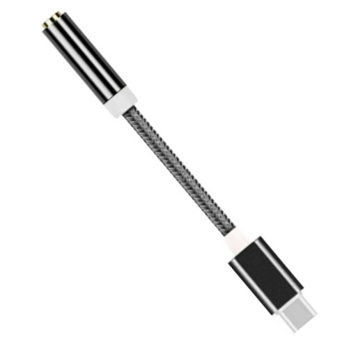 Type C to 3.5mm Earphone Headphone Braided Wire Cable Adapter USB