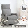 Swivel Rocker Recliner Chair with Heat and Massage, Manual Reclining Lounge Chair, Reclining Massage Armchair for Living Room - Cuddlewood - 3 of 4