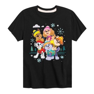 Boys' - Paw Patrol - Skye Everest Rubble Chase Marshall Winter Group Short Sleeve Graphic T-Shirt - 1 of 4