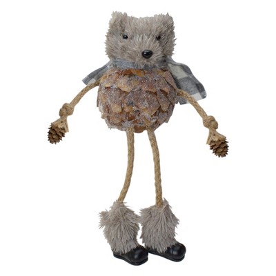 Northlight 5.5" Glittered Brown Fuzzy Bear Christmas Tabletop Decor