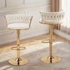 VECELO Upholstered Dining Stools Adjustable Barstools Counter Height Stools with Back and Arm, Swivel Barstools, Set of 2 /4 - 2 of 4