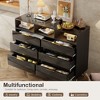 6 Drawer Dresser with Led Lights, Modern Dresser with 3 Open Shelves for Bedroom - 2 of 4
