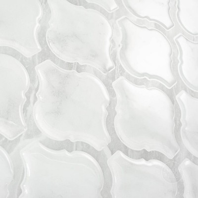Glossy Gray Marble Look Peel and Stick Backsplash Tile