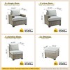 XIZZI All-Weather Rattan Furniture, Sectional Sets w/ Optional Solar Light-Up Coffee Table & Ottoman, Choose 6-9pc Configs in 8 Fade Resistant Colors - 3 of 4