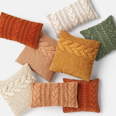 Cable Knit Throw Pillow Threshold