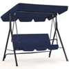 Anybear Deep Blue 3-Person Outdoor Swing with Iron Frame and Armrests - 2 of 4