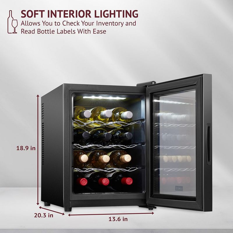 Schmecke 12 Bottle Thermoelectric Wine Cooler Fridge Mini Refrigerator, 3 of 6