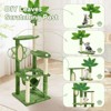 Modern Multicoloured 600 GSM Soft Plush Cat Tree Pet Tower with Fake Real Leaves,Natural Sisal Material and Cute Cat Shape Platform - 3 of 4