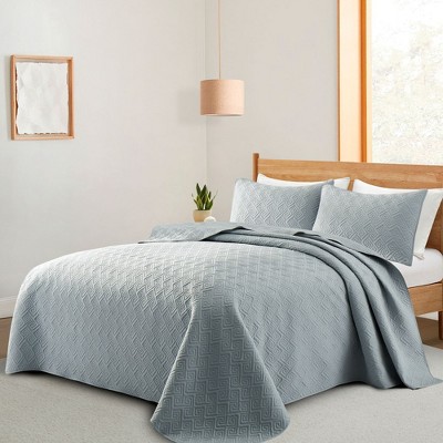 Peace Nest Lightweight Pre-washed Microfiber Quilt Coverlet Set, Light ...