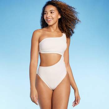 Women's One Shoulder Cut Out Extra Cheeky One Piece Swimsuit 