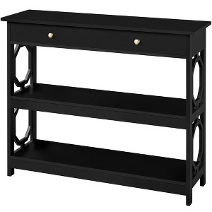 Yaheetech Drawer Console Table with Storage & Shelves for Living Room/Hallway/Entryway, Black - 1 of 4