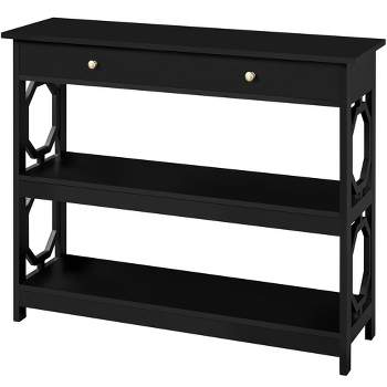 Yaheetech Drawer Console Table with Storage & Shelves for Living Room/Hallway/Entryway, Black