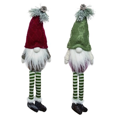 Transpac Foam 20 in. Multicolor Christmas Gnome Shelf Sitters Set of 2
