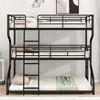 NicBex Twin XL over Full XL Bunk Bed Metal Frame Triple Bed Frame with Guardrails, Long and Short Ladders, No Box Spring Required, Space Saving - 2 of 4