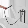 3-Handle Freestanding Floor Mount Roman Industrial Style Tub Faucet Bathtub Filler With Hand Shower - image 4 of 4