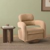 WestinTrends Alexandria Mid-Century Modern Faux Shearling Swivel Barrel Accent Chair - 2 of 4
