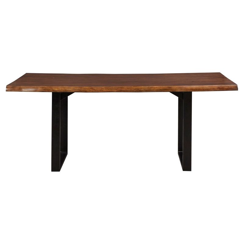 Hartwell Rustic Live Edge Wood and Metal Dining Table Brown - Inspire Q, 2 of 5