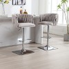 Adjustable Counter Height Barstools Set of 2,Vintage Barstools with Back and Layered Footrest,360° Swivel Boucle Barstools Set-Cuddlewood - 2 of 4