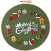 20cm/7.9in Christmas Theme Embroidery Starter Kit with Instructions, Cross Stitch Set for Women Hobbies Adults Craft Lovers and Beginners - 2 of 4