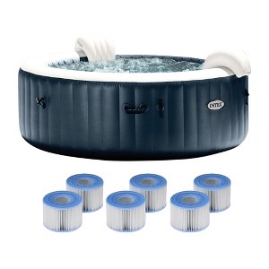 Intex PureSpa Plus 6 Person Portable Inflatable Hot Tub Bubble Jet Spa with 6 Type S1 PureSpa Easy Set Pool Filter Replacement Cartridges - 1 of 4