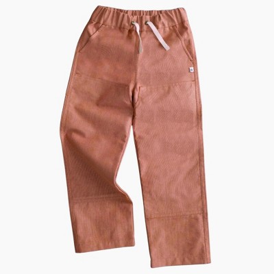 Kids' Organic Reinforced Straight Leg Pants Orange Chambray - Jackalo