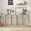 Garvee Sideboard Buffet Cabinet with Storage Drawers, 4-Door Kitchen Cabinet with Wood Handles, Modern Console Table for Dining Room, Entryway - 3 of 4