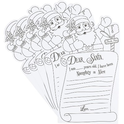 Bright Creations 48 Sheets Christmas Coloring Cards for Kids, Letter to Santa Claus (7 x 13 In)