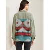 Allegra K Women's Denim Lapel Long Sleeve Vintage Shacket Jacket - 4 of 4