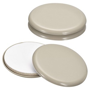 Unique Bargains Plastic Self-adhesive Smooth Round Carpeted Tile Vinyl Furniture Sliding Pad - 1 of 4