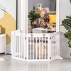 PawHut 24" Freestanding Folding Pet Gate, Wooden Dog Barrier Fence, with 4 Panels and Dual Hinged Design for Doorways, or Stairs - 2 of 4